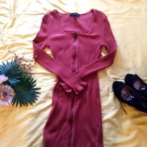 Long sleeve orange dress